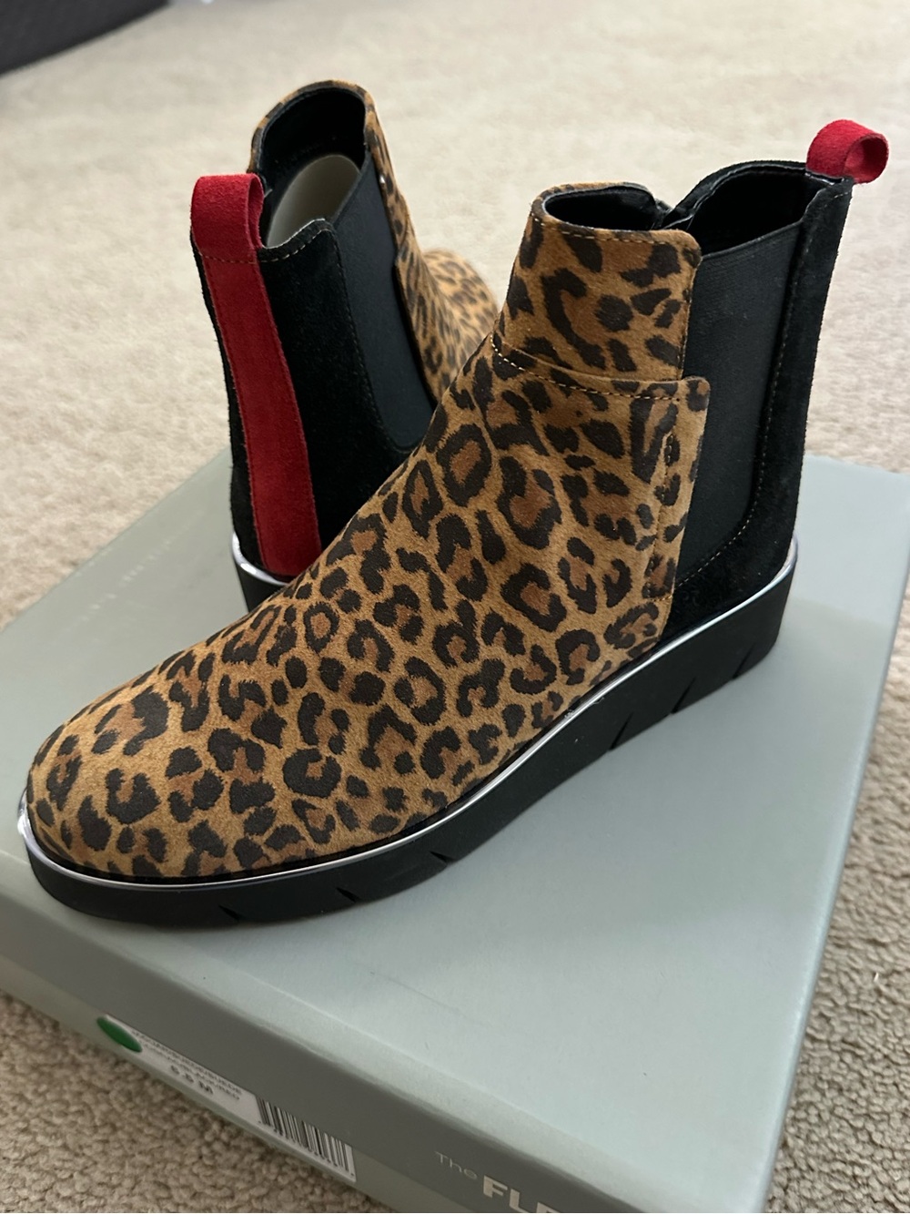 NEW The Flexx Camden Jaguar Suede Black and Red Booties
